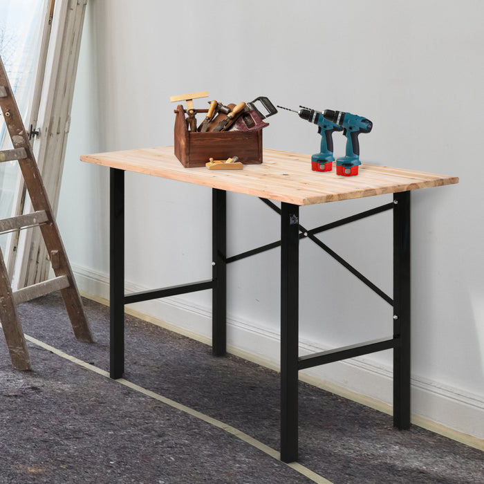 Homcom Table D'etabli En Bois De Sapin Haute Stabilite