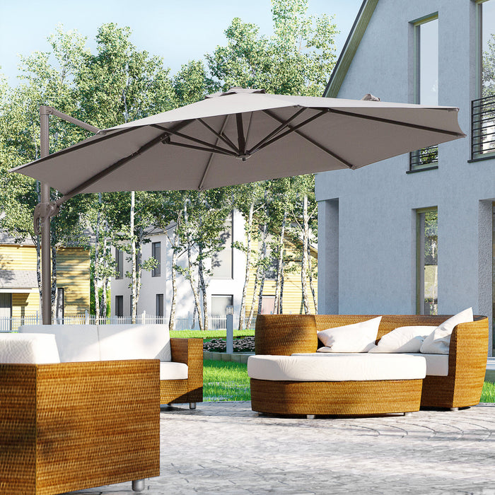 Outsunny Parasol Gris