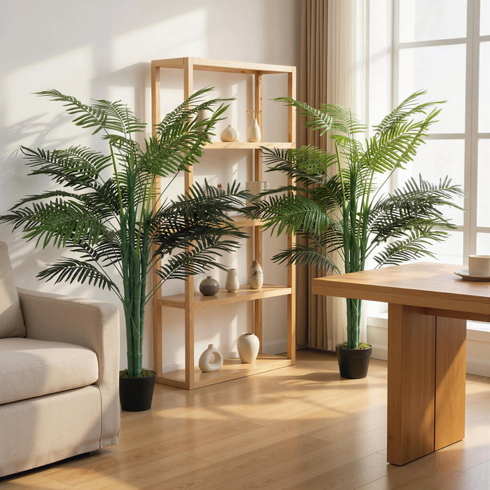 Outsunny Palmier Artificiel Tropical de 1,5 m, Faux Arbre avec Feuilles Realistes