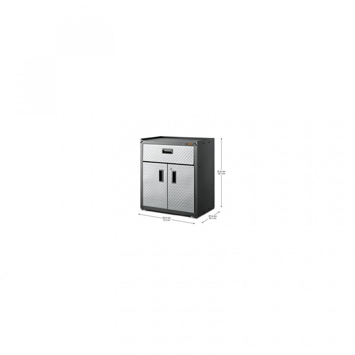 Armoire modulaire GearBox à portes 3/4 de Gladiator - bande de roulement argentée