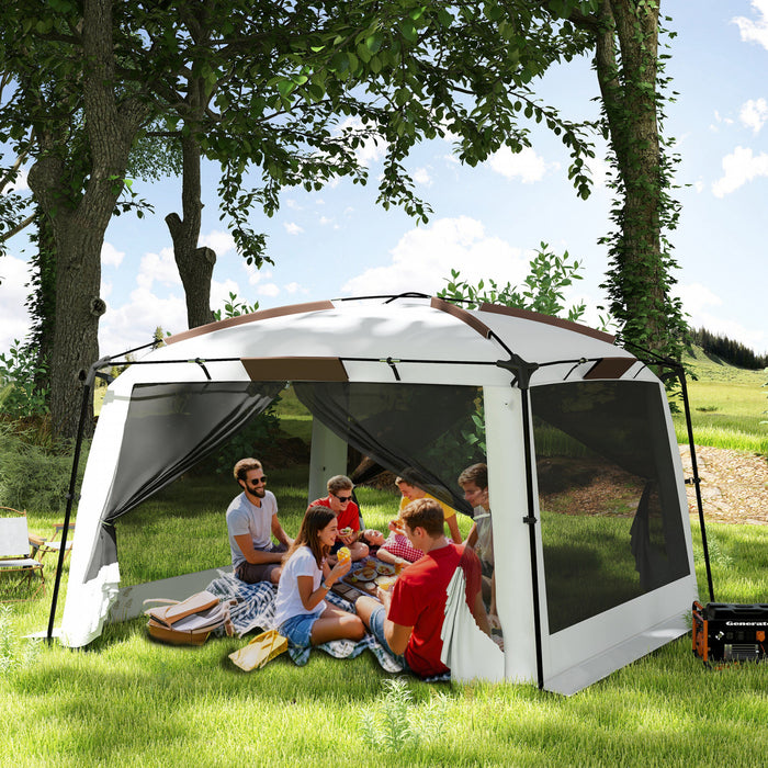 Outsunny Tente Moustiquaire, 12' X 12', Protection Uv50+, Blanc