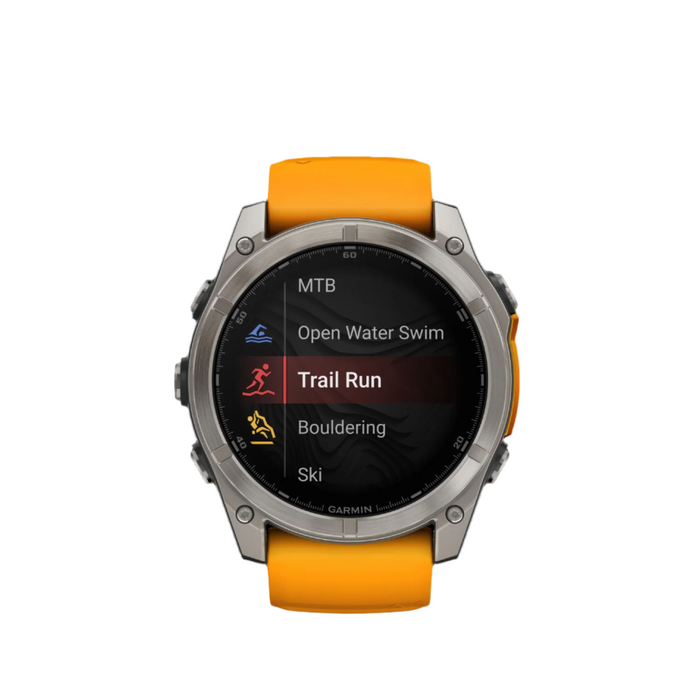 Titanium With Spark Orange/graphite Silicone Band