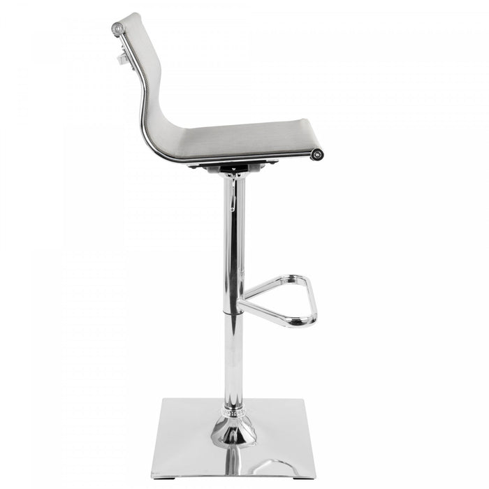Tabouret bar pivotant réglable contemporain Mirage en tissu - argenté