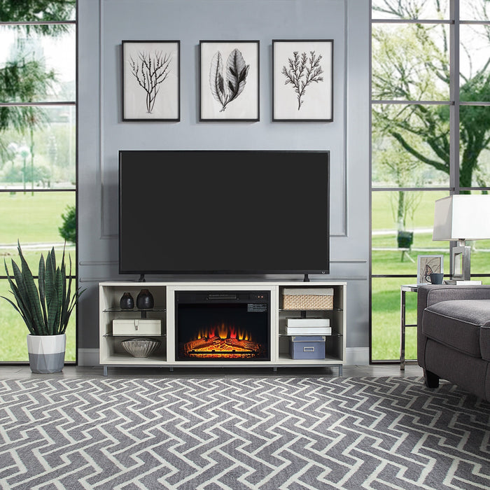 Foyer electrique moderne Brighton 2 pieces en noir et beige
