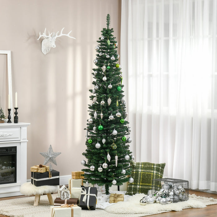Homcom Arbre De Noel Artificiel En Forme De Crayon De 7 Pieds Avec 499 Branches
