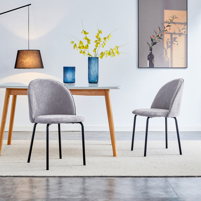 Lot de 2 chaises de salle a manger ergonomiques Ethan, couleur gris