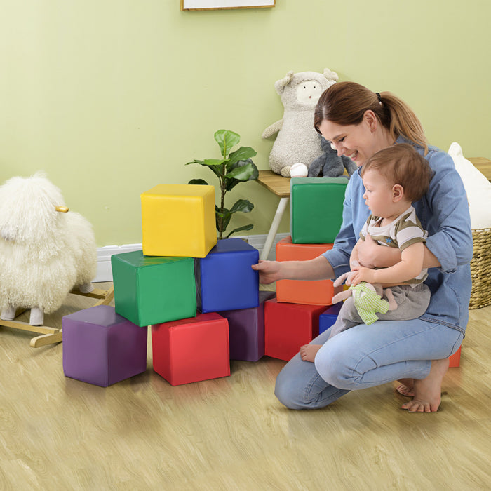 Soozier 12 Pieces Blocs De Jeu Souples En Mousse Souple Blocs De Construction Et D'empilage Non Toxiques Jouets D'apprentissage Conformes Pour Tout-petit Bebe Enfants D'age Prescolaire