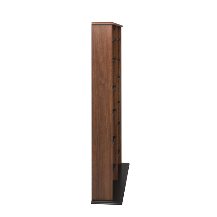 Meuble de rangement mural double largeur - noir et cerisier