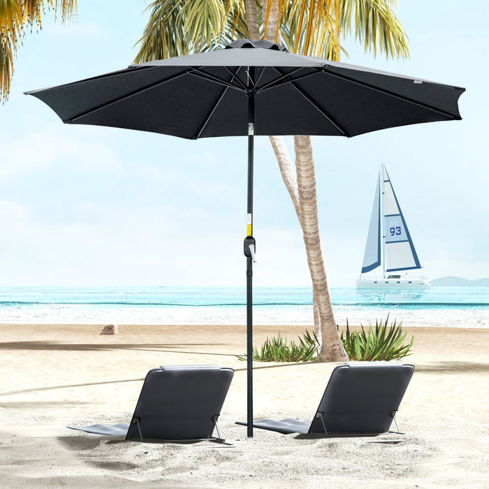 Outsunny Parasol De Terrasse Avec Manivelle De 10' X 8', Noir