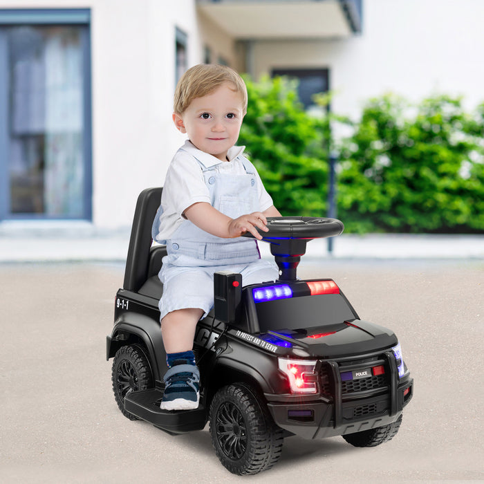 Costway Voiture De Police Electrique Pour Enfants, Voiture Electrique A Batterie De 6v Avec Megaphone, Sirene Et Lumieres, Jouet Electrique Avec Fonctions Musicales, Cadeau Pour Garcons Et Filles De 18 A 60 Mois