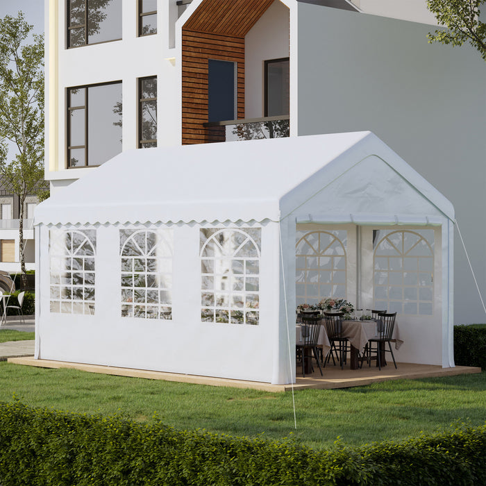 Tente De Fete Tube En Acier Galvanise 600x400x280cm Tente Reception Mariage Chapiteau Blanc 05