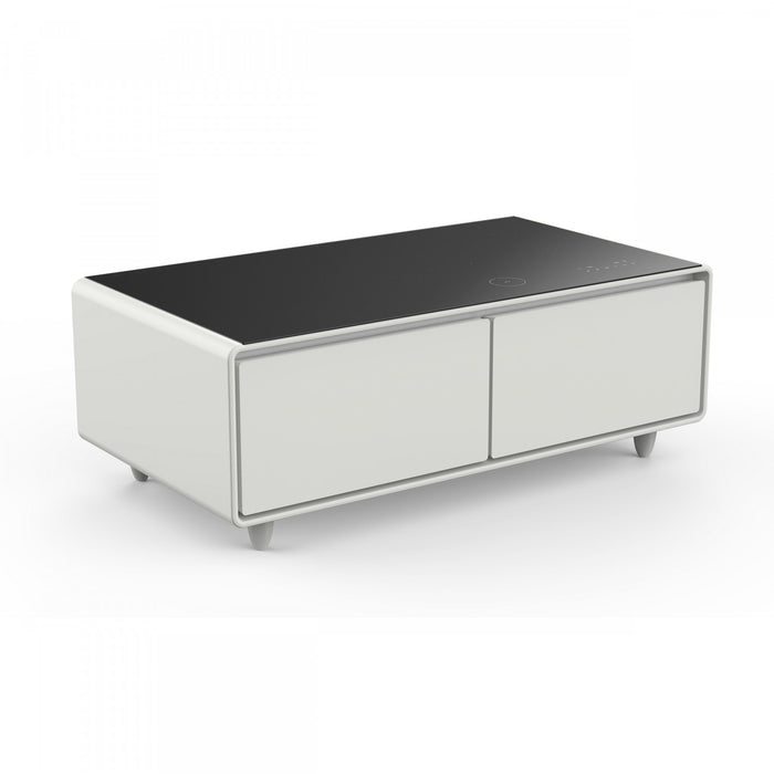 Table basse intelligente Evoluto Tavolo blanche 51 po– Doubles tiroirs refrigeres-FCTFR7006-51WHT