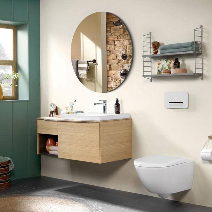 Miroir rond Arcus 36 po x 36 po sans cadre avec bordure droite