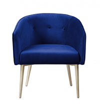  Chaise D'appoint Velma En Velours Bleu