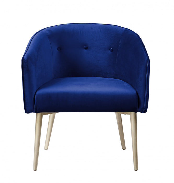 Chaise D'appoint Velma En Velours Bleu