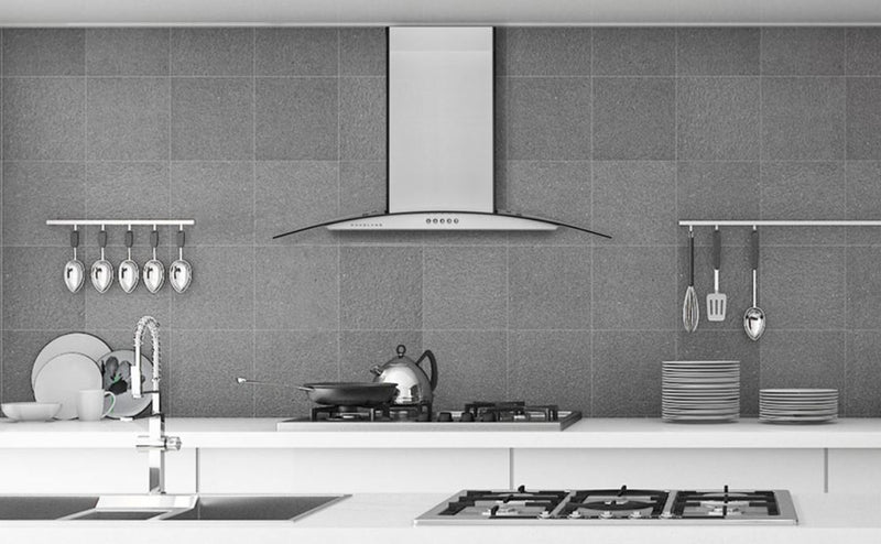 Hotte de cuisinière murale Hauslane de 30 po de style auvent en verre - WM-600SS-30