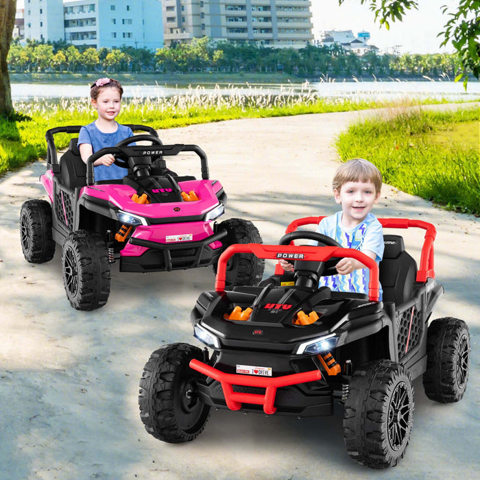 Costway 12v Kids Ride Sur Camion Avec Telecommande Parentale 3 Vitesses Et Fonction Avant Inverse Rouge