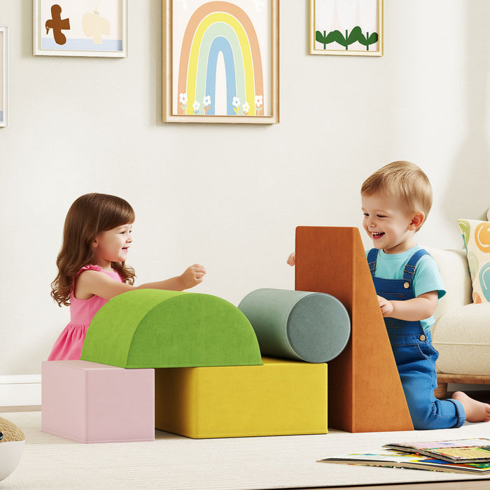 Qaba Jouets D'escalade Pour Tout-petits, Blocs D'escalade En Mousse Souple