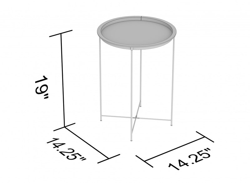 Table de bout avec base en métal doré - dessus noir 