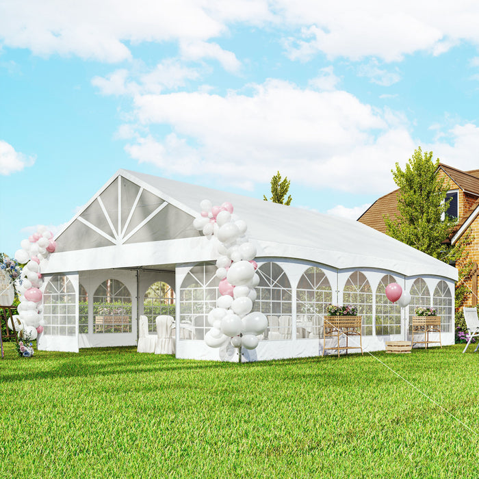 Outsunny Auvent Exterieur, Tente De Fete 20' X 30' Avec Sacs De Transport