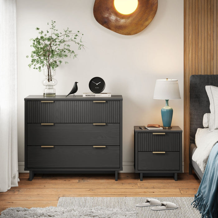 Ensemble de commode 2 pieces Granville Modern en gris charbon