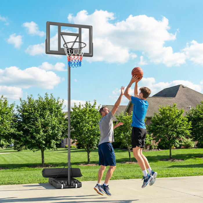 Soozier Panier de Basketball Portable Exterieur, Reglable de 1,35 m a 3,05 m Facilement Ajustable