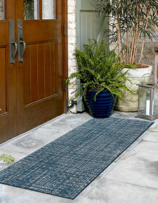 Tapis Contemporain Nayah 2'0\" x 6'0\" en Bleu