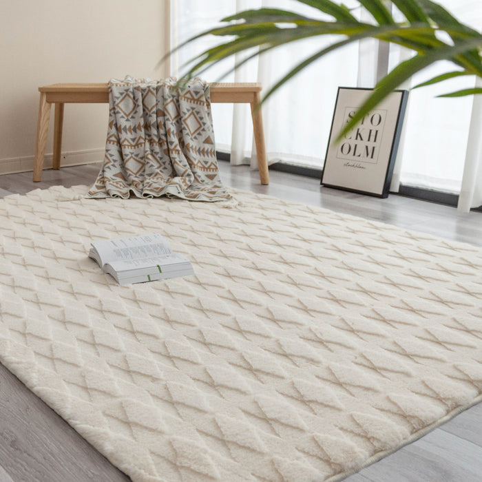 Tapis A Poils Longs Lavable Pelo Diamond Cream 5'x7'