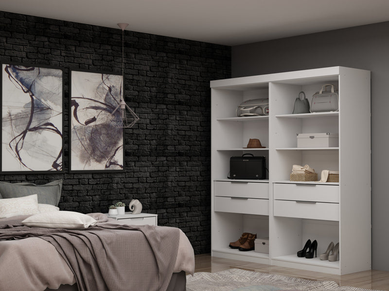 Armoire contemporaine moderne Mulberry 36\" en blanc - Ensemble de 2