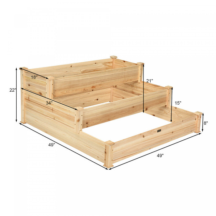 Lit De Jardin De Legumes En Bois Eleve De Niveau Costway 3 Kit De Planteur Eleve Jardinage Exterieur
