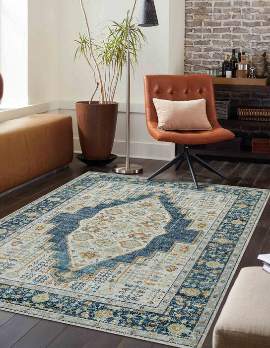 Tapis Traditionnel Kinsley 9'3\" x 11'10\" en Bleu