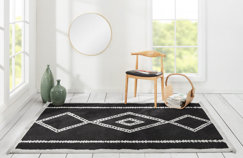 Tapis Contemporain Zelda 9'10\" x 12'10\" en Noir
