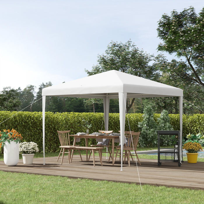 Outsunny Tonnelle De Tente De Fete Portable 9' X 9' Avec Pieds, Blanc