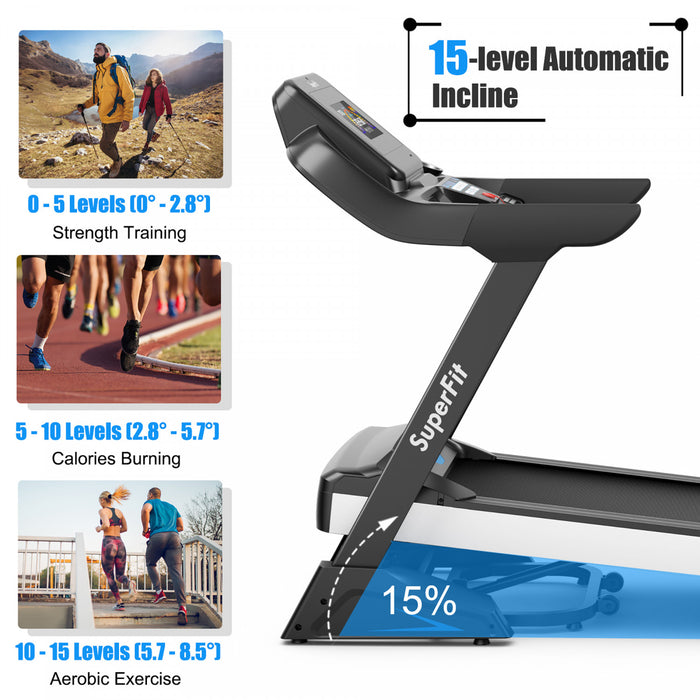 Nom Du Produit ：\nMarque Costway 2,98 Kw, Tapis De Course Pliant Machine D'exercice Avec Ecran Led A Inclinaison Automatique Noir
