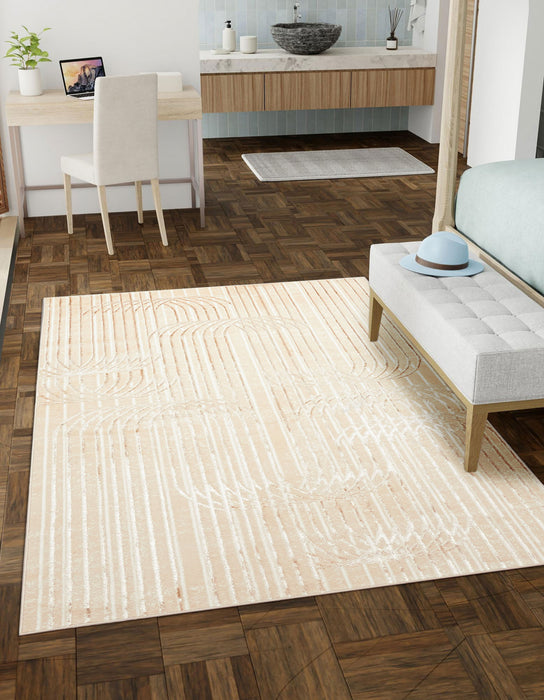 Tapis Contemporain/Moderne Blythe 5'0\" x 8'0\" en Beige