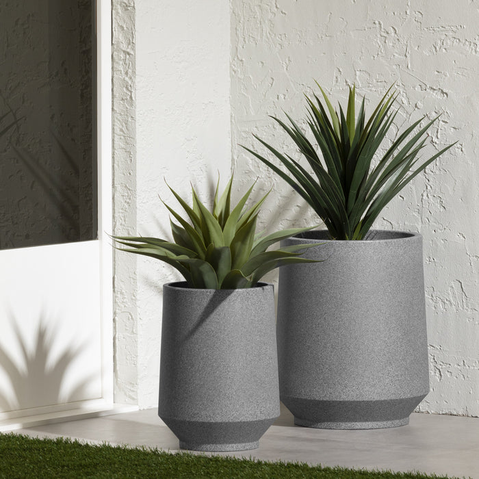 Ensemble 2 cache-pots Dalya - gris chiné