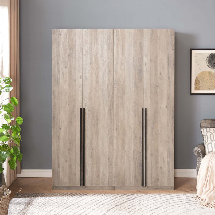 Armoire-penderie moderne Lee 2 pieces en gris rustique