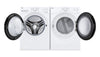LG 5.2 Cu. Ft. Ultra Large Front Load Washer and 7.4 Cu. Ft. Electric Dryer with AI Sensor Dry® – White | Laveuse à chargement frontal à très grande capacité de 5,2 pi3 et sécheuse électrique de 7,4 pi3 avec AI Sensor DryMD de LG - blanches