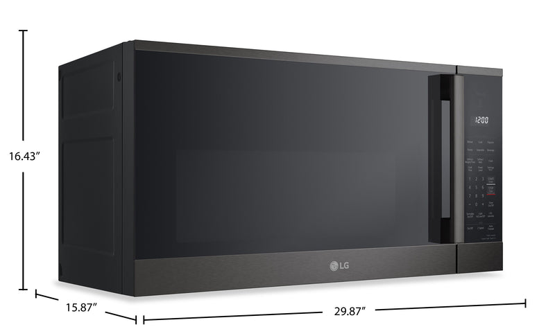 Four à micro-ondes à hotte intégrée intelligent LG de 1,8 pi3 avec EasyCleanMC - Acier inoxydable noir - MVEM1825Z