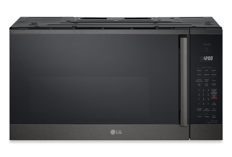 Four à micro-ondes à hotte intégrée intelligent LG de 1,8 pi3 avec EasyCleanMC - Acier inoxydable noir - MVEM1825Z
