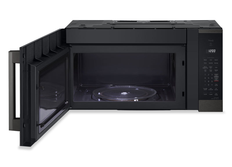 Four à micro-ondes à hotte intégrée intelligent LG de 1,8 pi3 avec EasyCleanMC - Acier inoxydable noir - MVEM1825Z