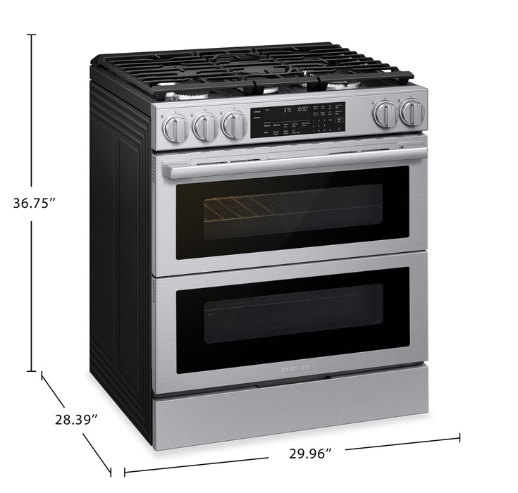 Cuisinière à gaz encastrée Flex DuoMC de Samsung de 6,0 pi3 avec friture à air Air Fry Max - argentée - NSG90H60DRAA