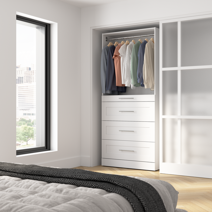 Système de garde-robe et pièce-penderie modulaire Florence de Bestar de 35 po avec rangement - blanc