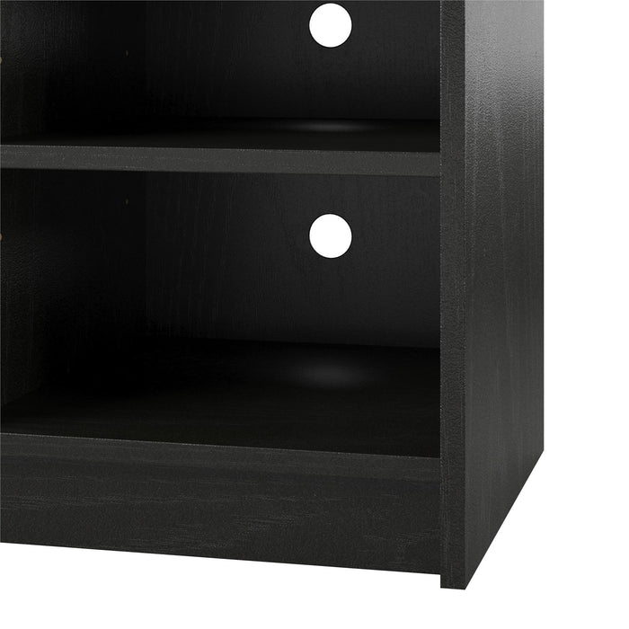 Meuble pour téléviseur Hendrix d’Ameriwood Home de 55 po avec foyer électrique et tablettes - chêne noir