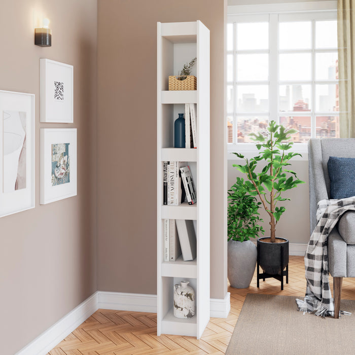 Bibliothèque précieuse Parana de Manhattan Comfort avec 5 tablettes - blanche