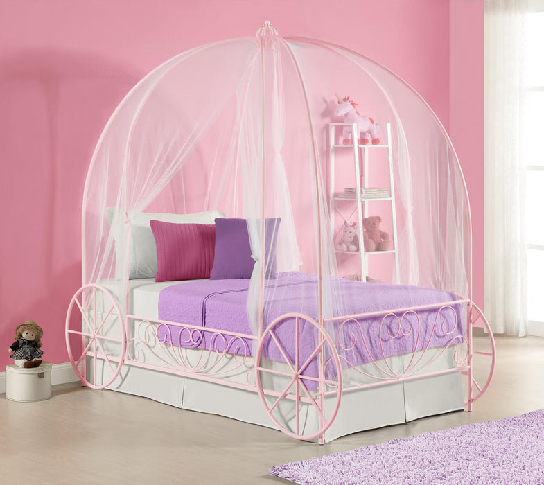 Lit simple Carriage de DHP en métal - rose
