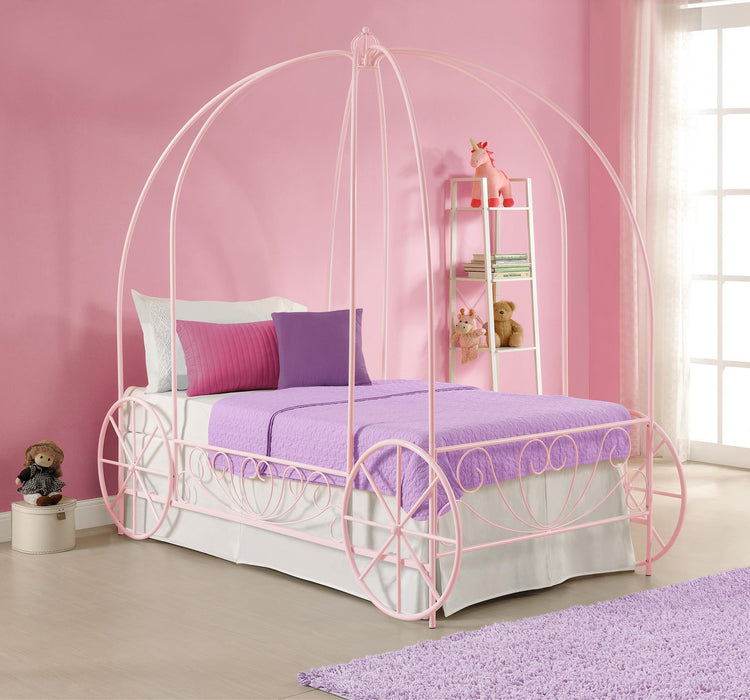 Lit simple Carriage de DHP en métal - rose