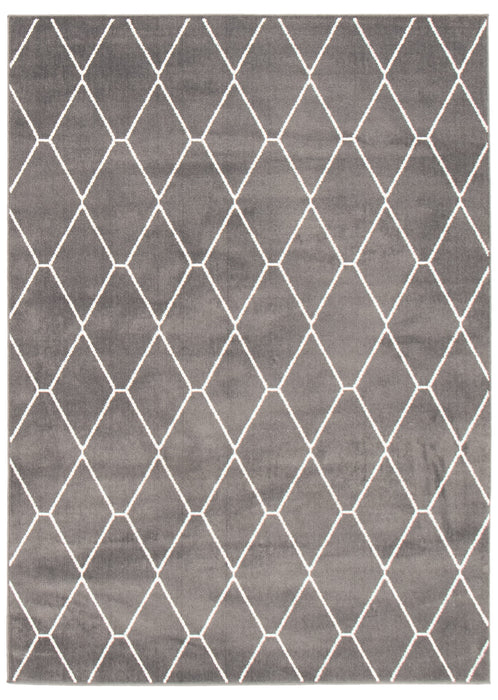 Carpette August gris foncéblanc 6 pi 7 po x 9 pi 6 po