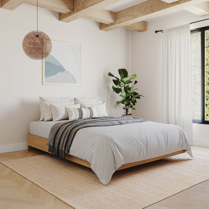 Grand lit plateforme Nordika - érable naturel