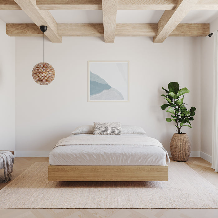 Grand lit plateforme Nordika - érable naturel